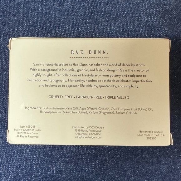 COPY - Rae Dunn “Happy Camper” bar of soap Eucalyptus Mint - Picture 2 of 2